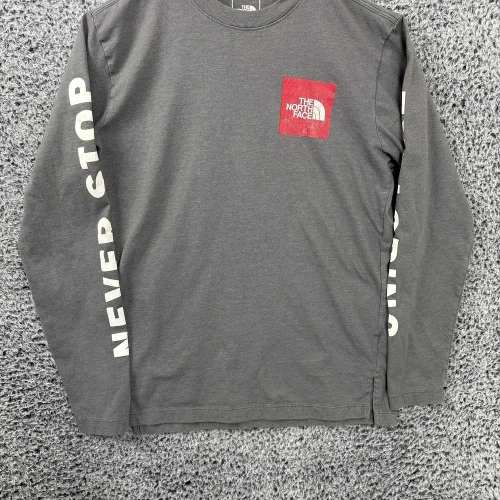 The North Face Shirt Mens Small Gray Never Stop Exploring Long Sleeve Tee